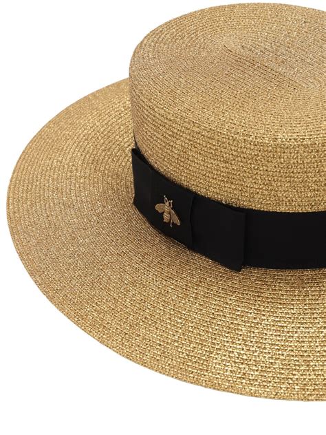 gucci straw hats|Gucci straw hat with bee.